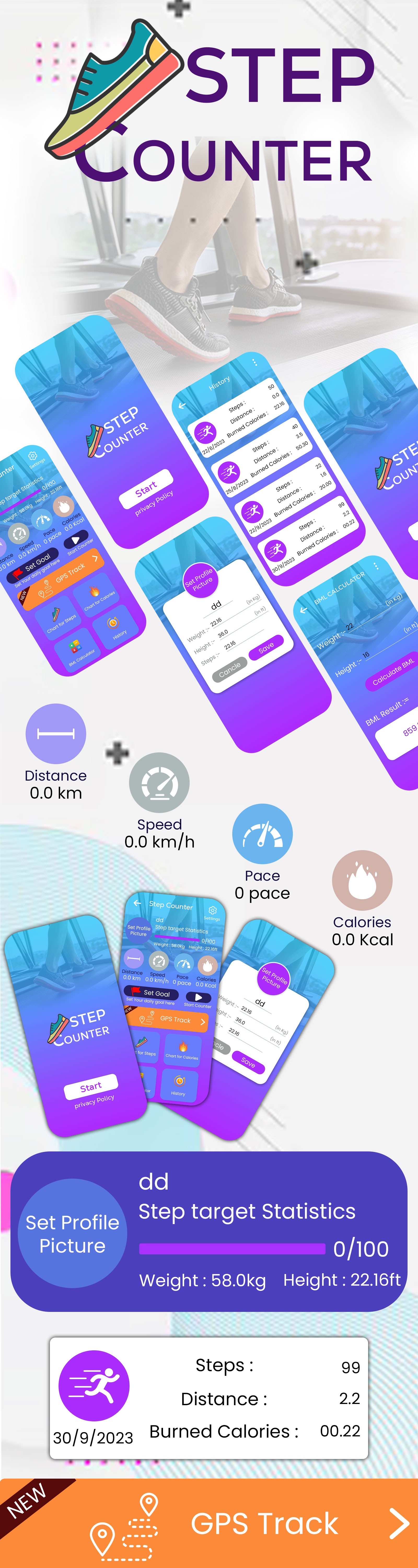 Step Counter - Pedometer - Pedo Meter - Step Counter App - Step Tracker - StepsApp - StepUp